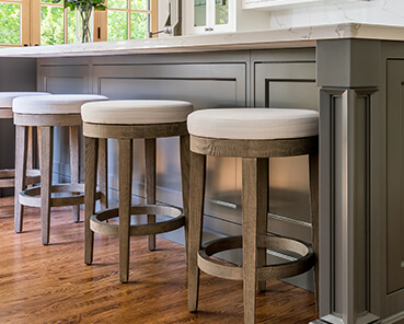 custom kitchen island with stools