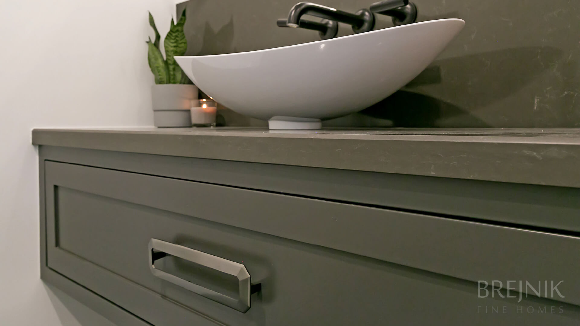 A detailed view with the bathroom counter